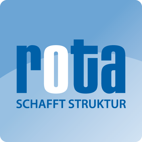 Quadratisches blaues Logo von rota GmbH & Co KG