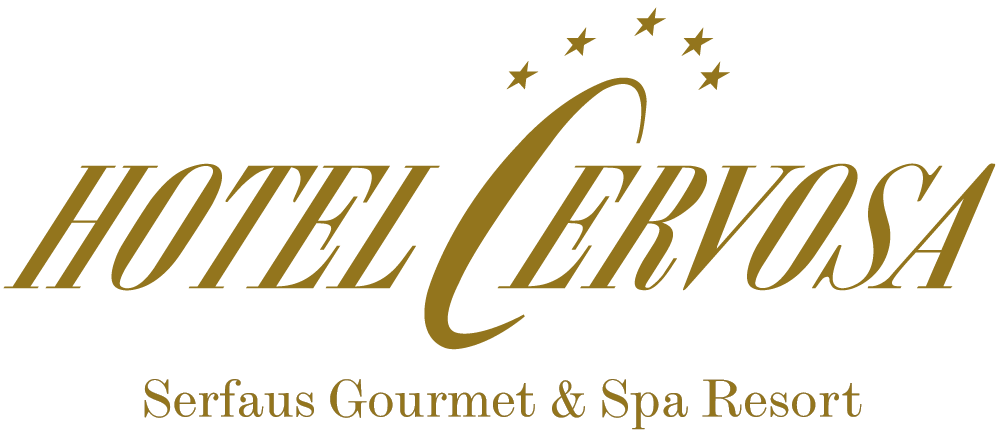 Goldener Schriftzug mit Sternen von Hotel Cervosa